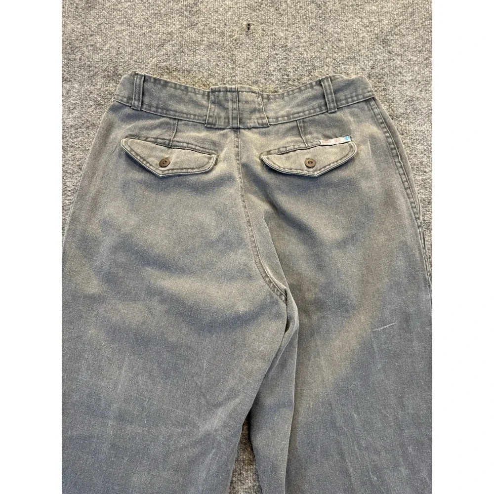 Vintage Bugle Boy Gray Pleated Pants Men's 31x31 Tapered Retro 80s 90s
